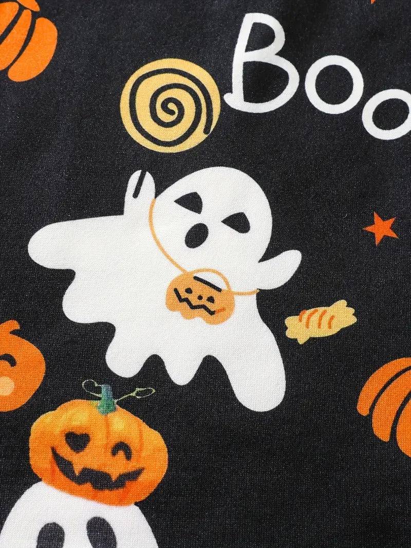 Three Little Tots Boo-tiful Ghost and Pumpkin Halloween Dress, extra product detail