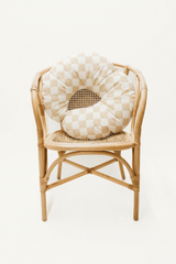 Beige & White Checkered Nursing Pillow Cover