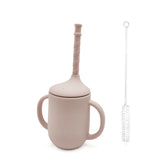 Silicone Baby Learning Drink Cup With Straw Leak-Proof And Anti-Fall Milk Powder Cup