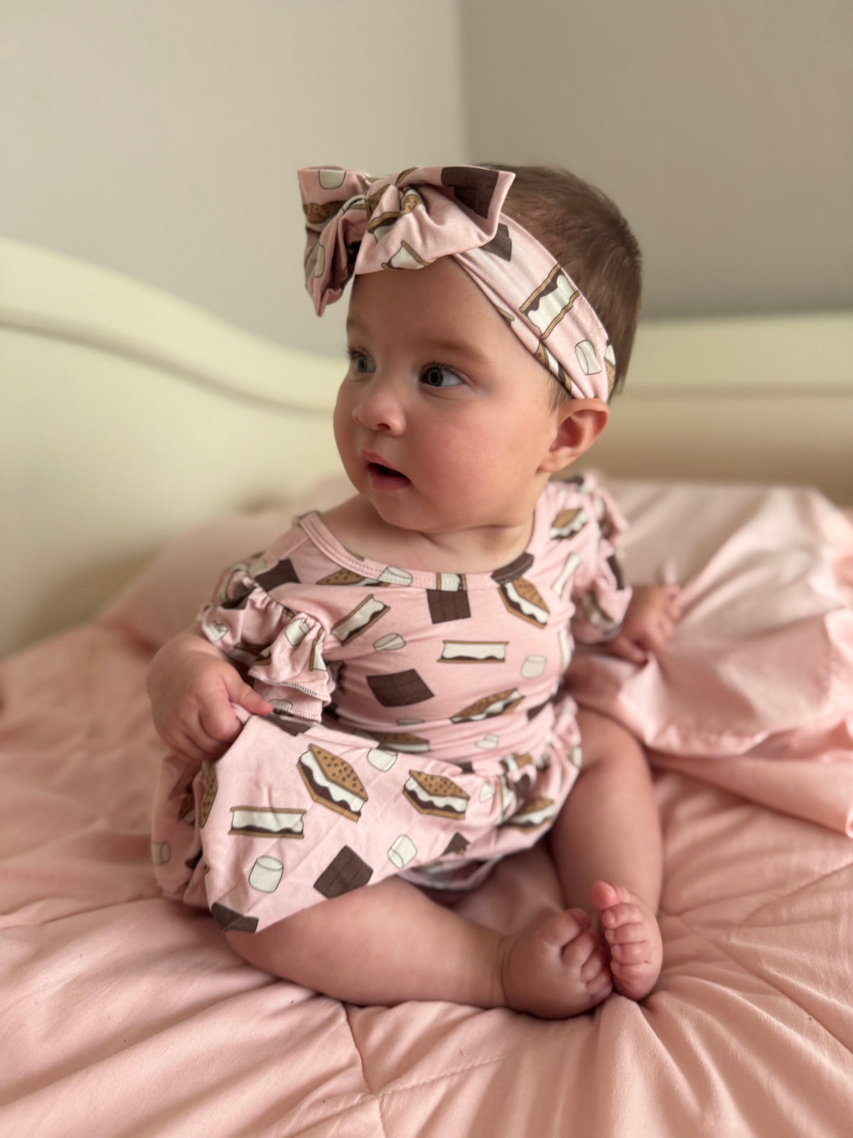 Three Little Tots S'mores to Love Bodysuit Dress