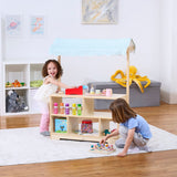 Three Little Tots Holly Wooden Market Stand Kids' Pretend Play Shop and Display Shelf, supplementary photo