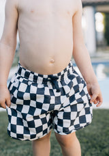 Three Little Tots Wavy Checkered Swim Shorts, alternate angle