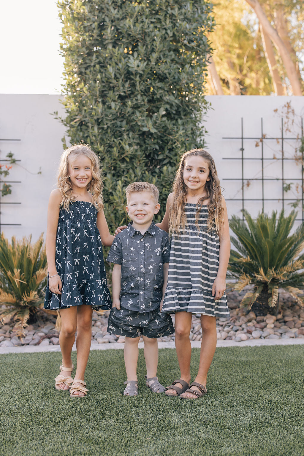 Three Little Tots Bow Linen Dress, additional view
