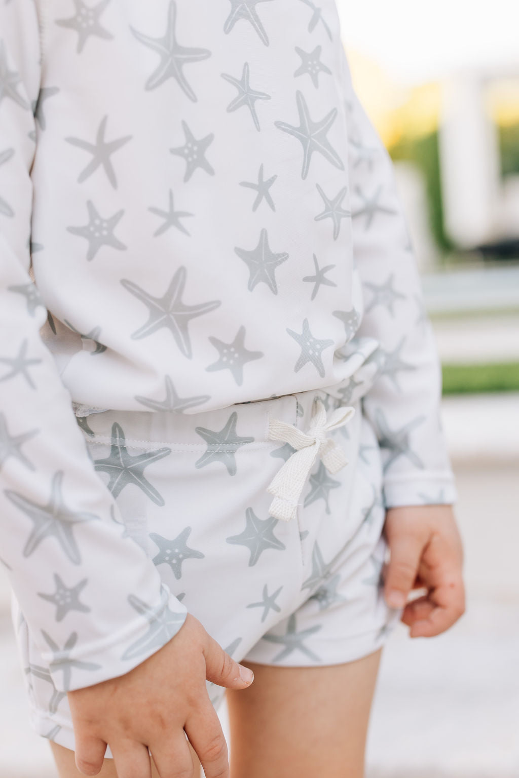 Three Little Tots Star Fish Long Sleeve Swim Set, alternate angle