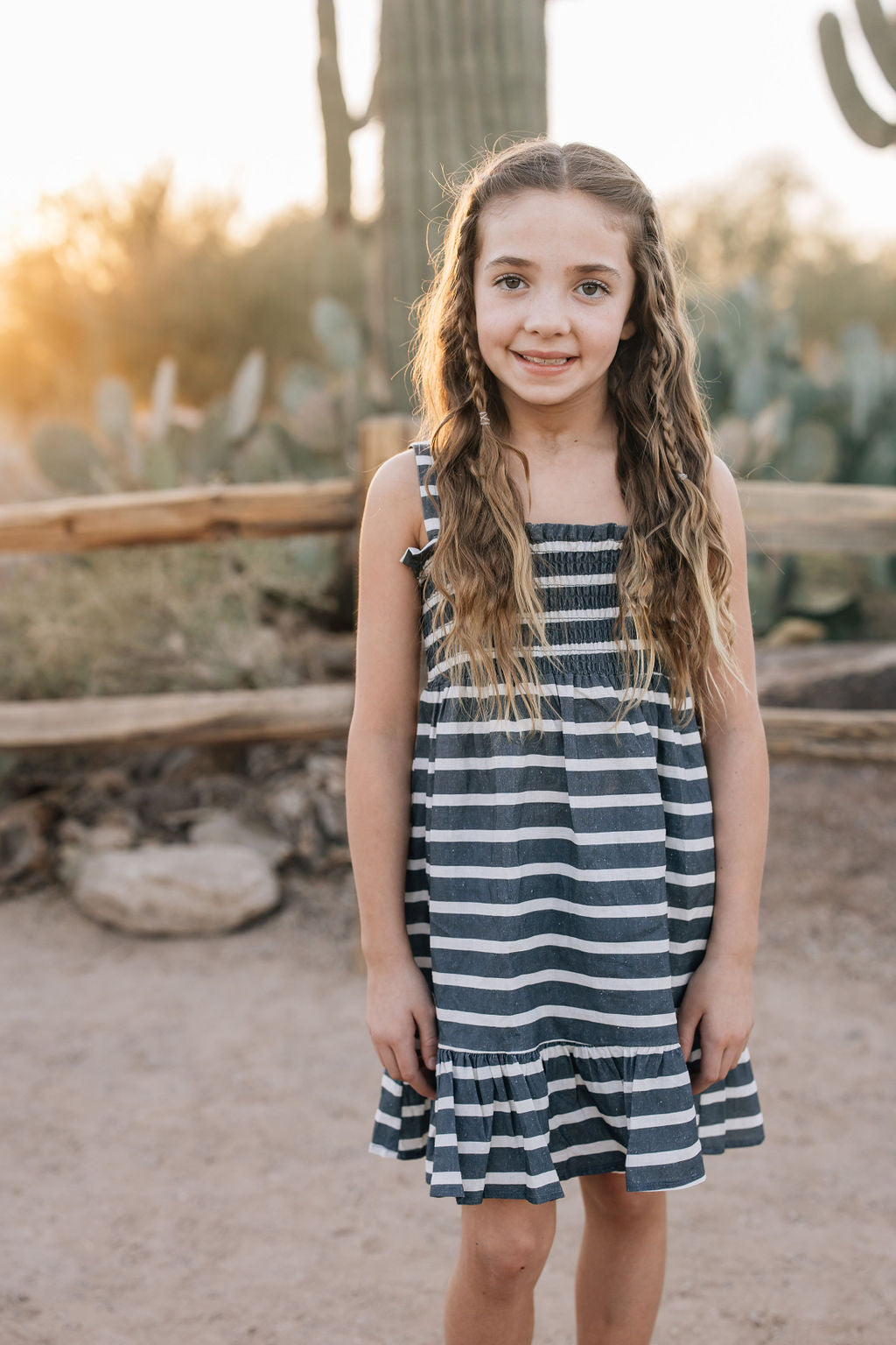 Three Little Tots Stripe Linen Dress, additional product photo