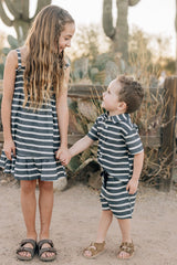 Three Little Tots Stripe Linen Dress, additional view