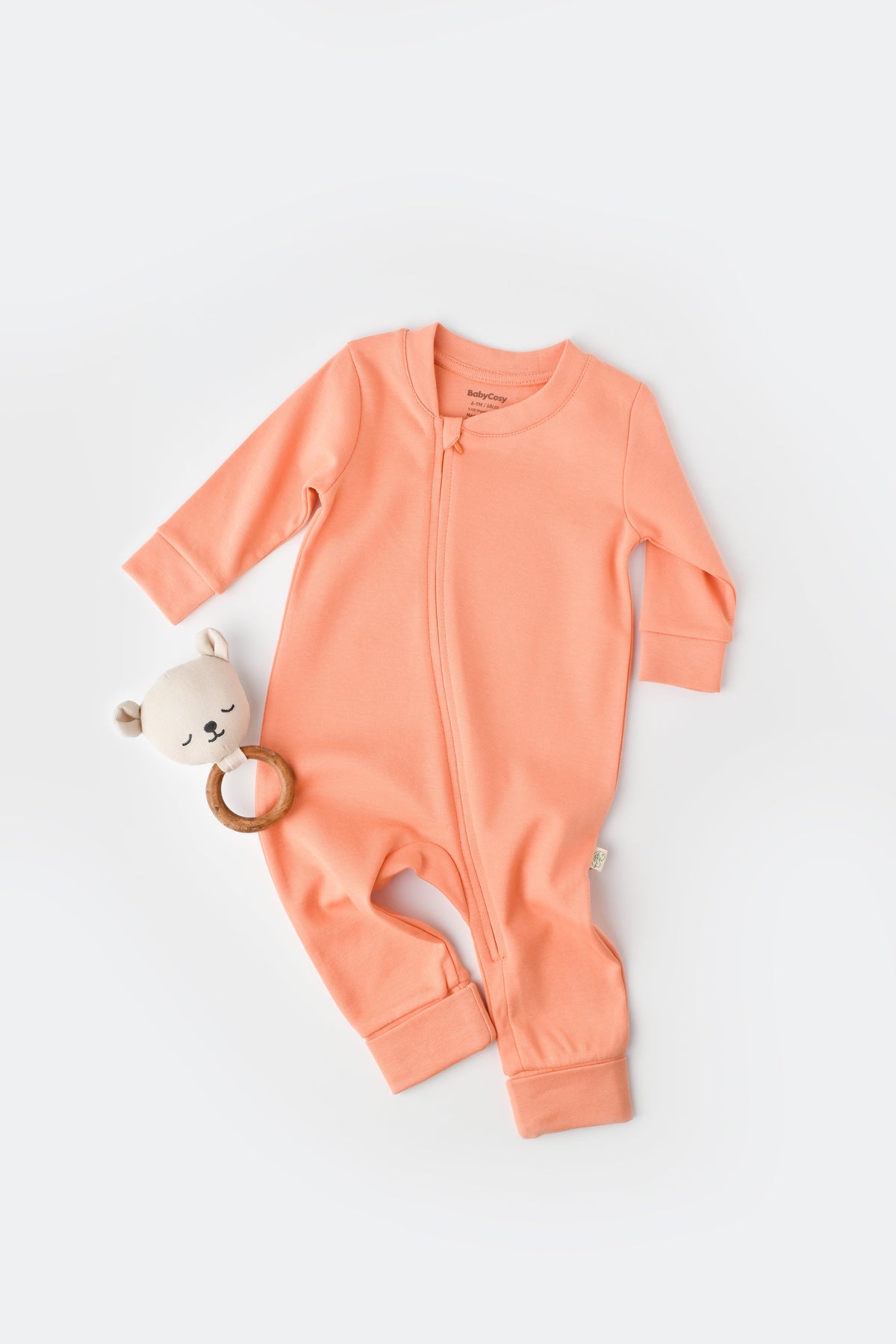 Three Little Tots Salmon Onesie 100 Organic Cotton