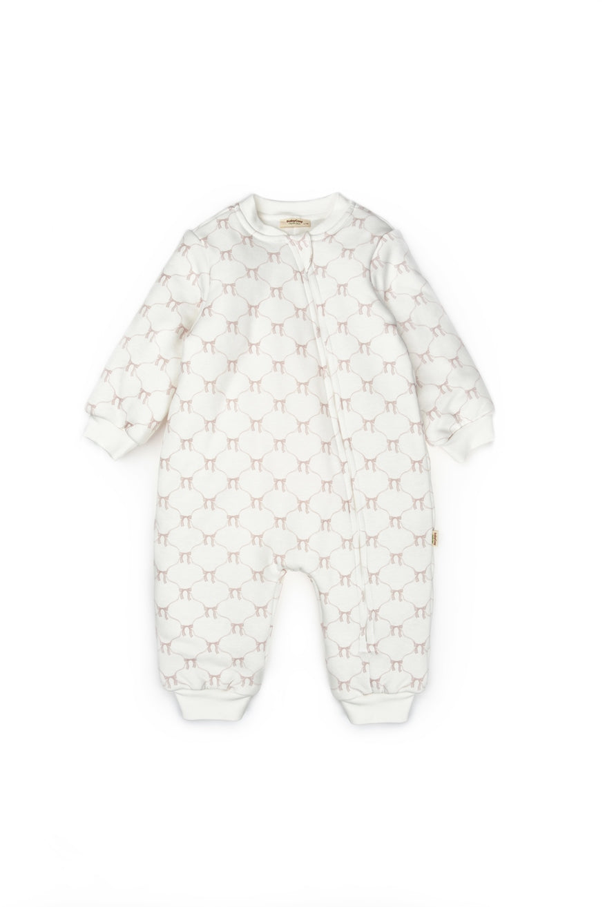 Blush Bow Organic Zip-Up Romper