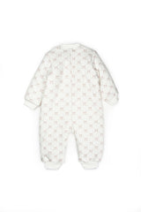 Blush Bow Organic Zip-Up Romper
