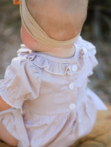 Three Little Tots Fall Halloween and Thanksgiving Pumpkin Embroidery Smock Plaid Baby Girl Romper, extra product detail