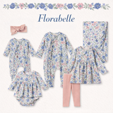 Vintage Floral Skirted Baby Girl Bamboo Bodysuit
