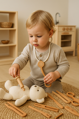 Three Little Tots Wooden Doctor Pretend Play Set Montessori Medical Tools for Kids, supplementary photo