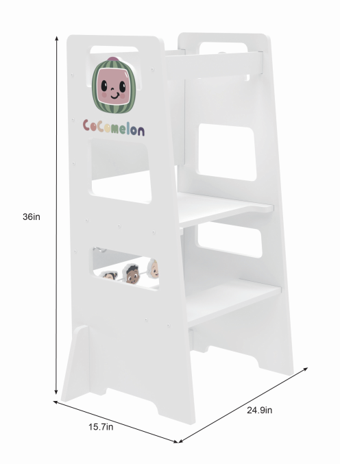 Three Little Tots Date CocoMelon 3-in-1 Kitchen Tower for Kids Step Stool and Chalkboard Learning He, extra product detail