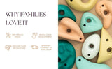 Premium Rock Climbing Holds (Earth Tones) - Everett & Avery Co. - Indoor Climbing Wall - Rock Climbing Holds for Kids