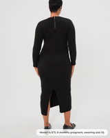 Full Body Ribbed Maternity & Nursing Midi Sweater Dress