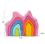 Three Little Tots Wooden Mountain Rainbow Stacker Toy Puzzle Blocks, tenth additional photo