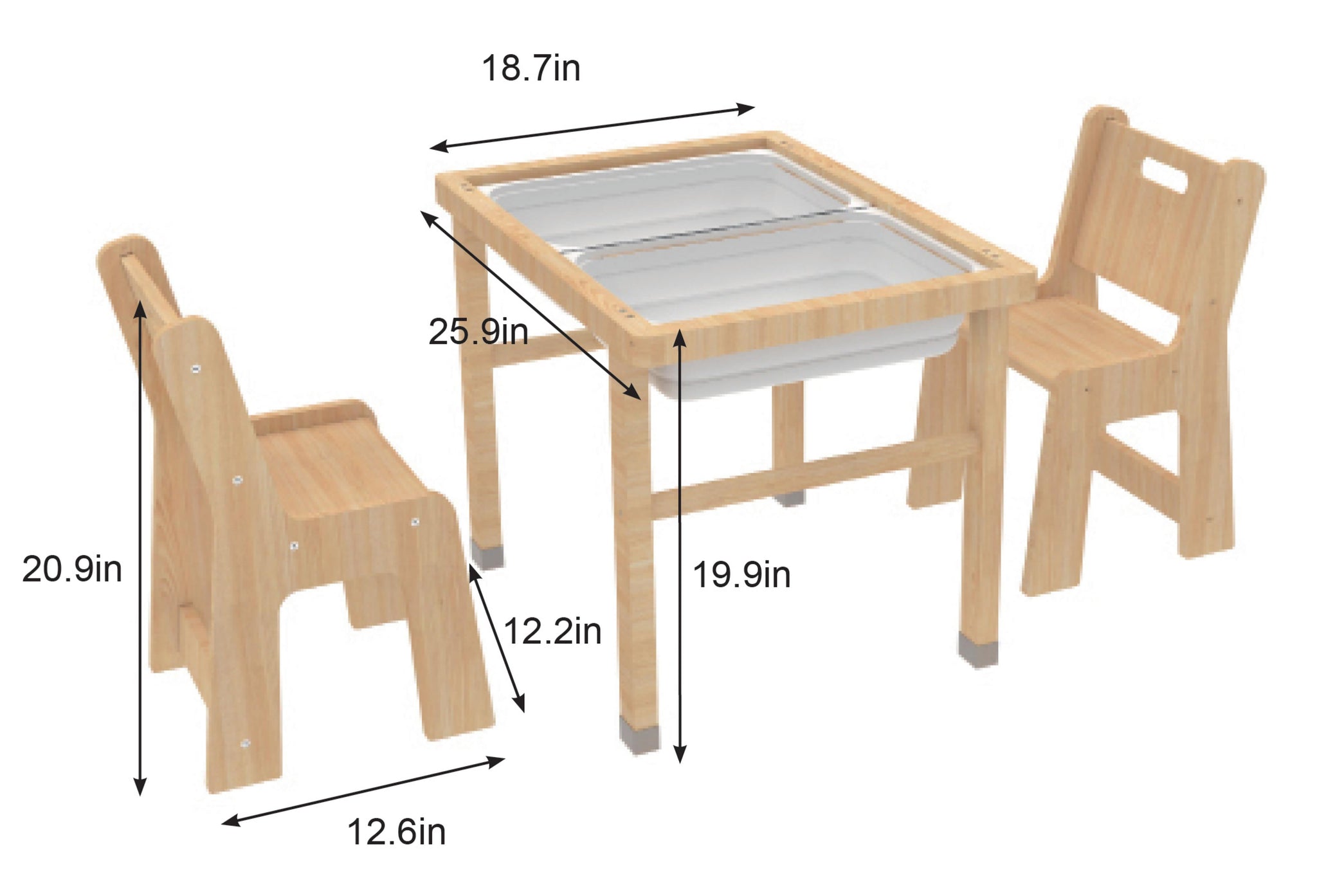 Three Little Tots Cordia Wooden Kids Activity Table and Chair Set Montessori-Inspired Desk for Play , additional product phot