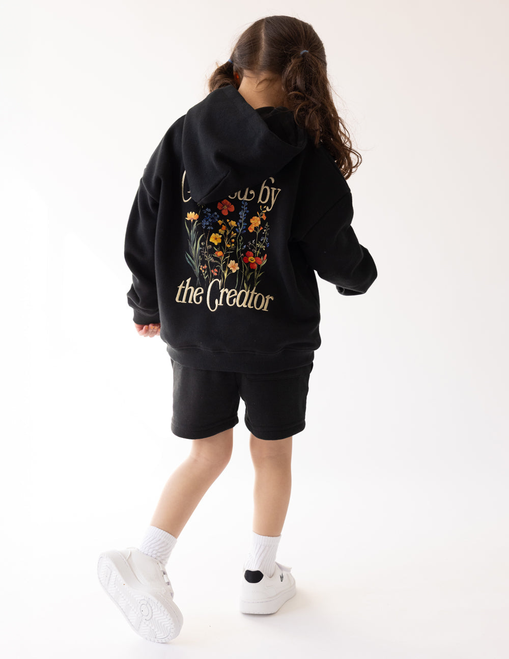 Three Little Tots Created by the Creator Kids Hoodie, alternate angle