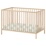Leaf Green & White Checkered Crib Sheet