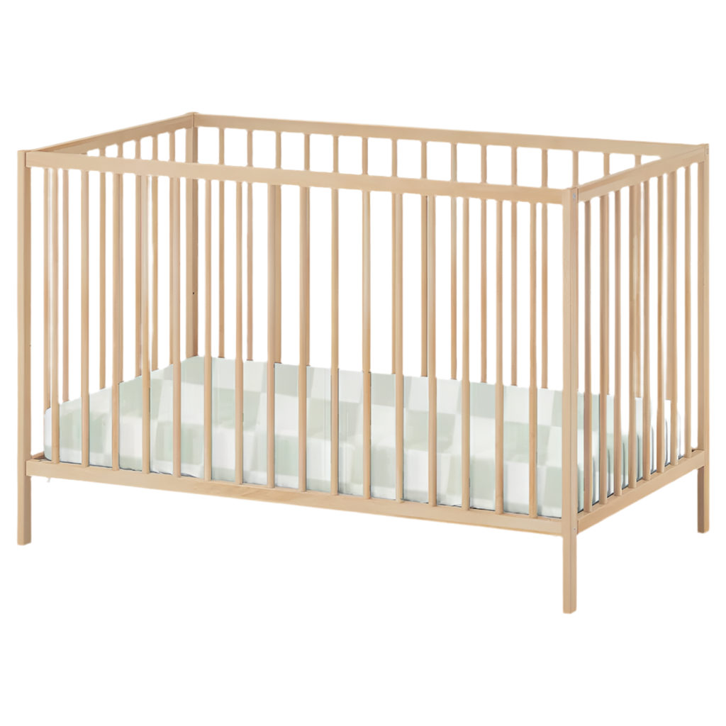 Leaf Green & White Checkered Crib Sheet