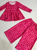 Three Little Tots Pink leopard ribbed lounge set, supplementary photo