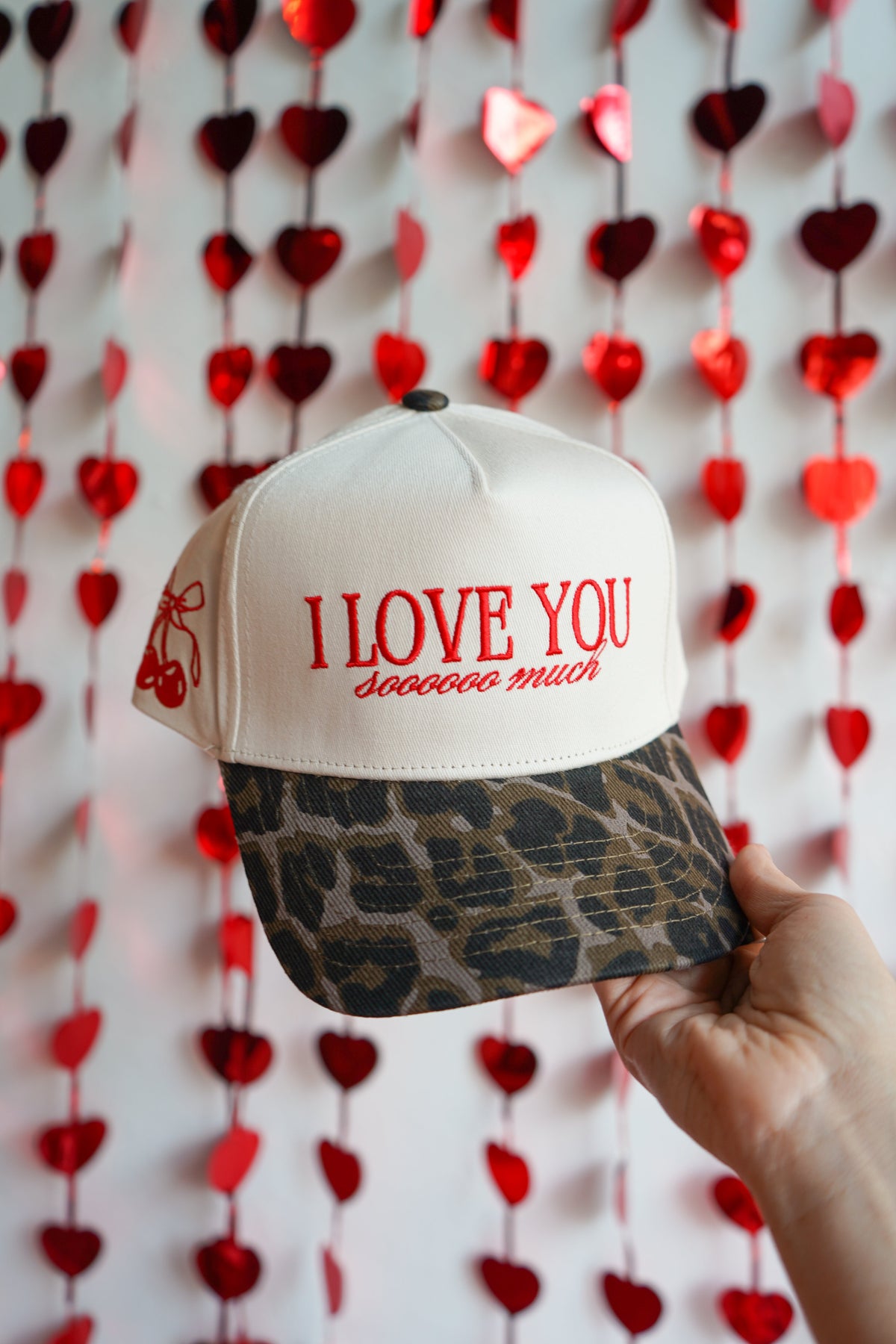 Three Little Tots I Love You Sooooo Much - Leopard Vintage Hat