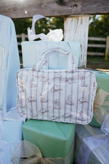 Three Little Tots Western Blues Striped - Clear Coat Toiletry Case - Preorder
