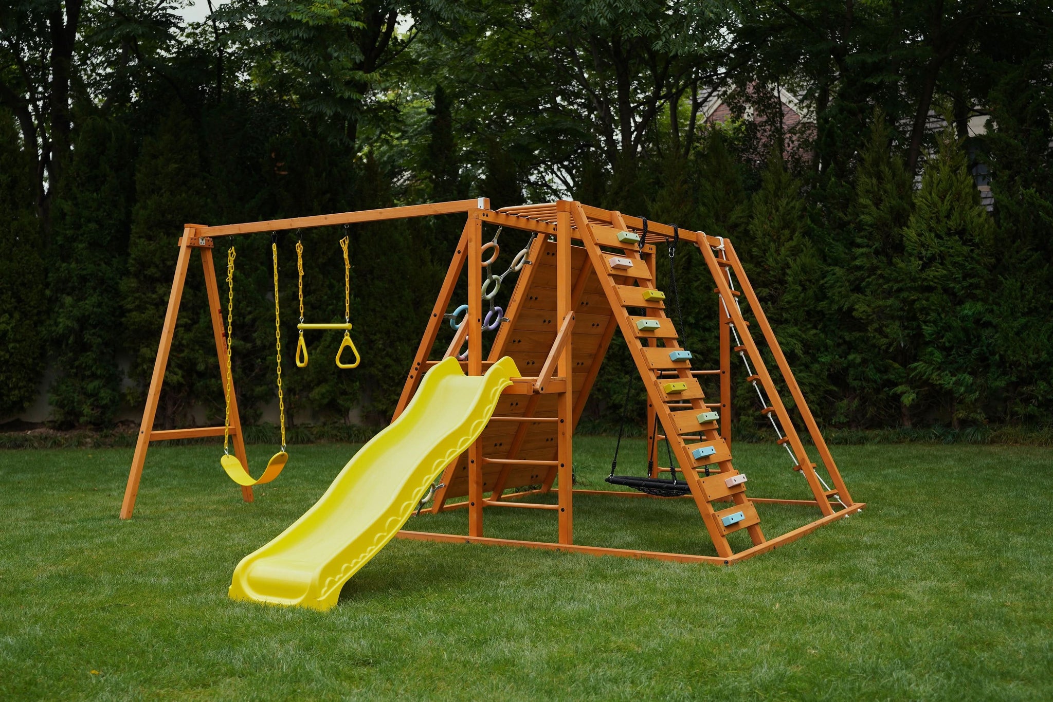 Three Little Tots Sycamore Outdoor Sensory Swing Set and Jungle Gym, alternate angle
