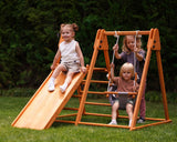 Three Little Tots Juniper Folding Indoor and Outdoor Playset Wooden Climber for Toddlers