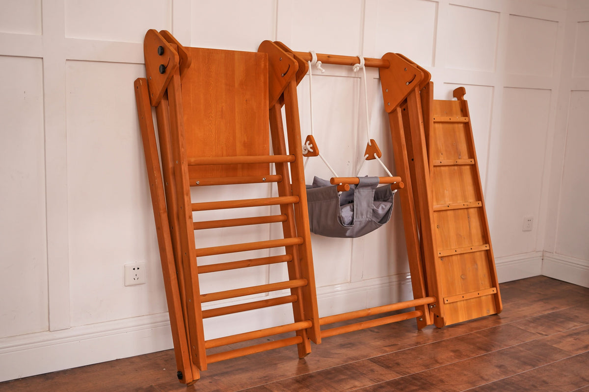 Three Little Tots Juniper Folding Indoor and Outdoor Playset Wooden Climber for Toddlers, additional view