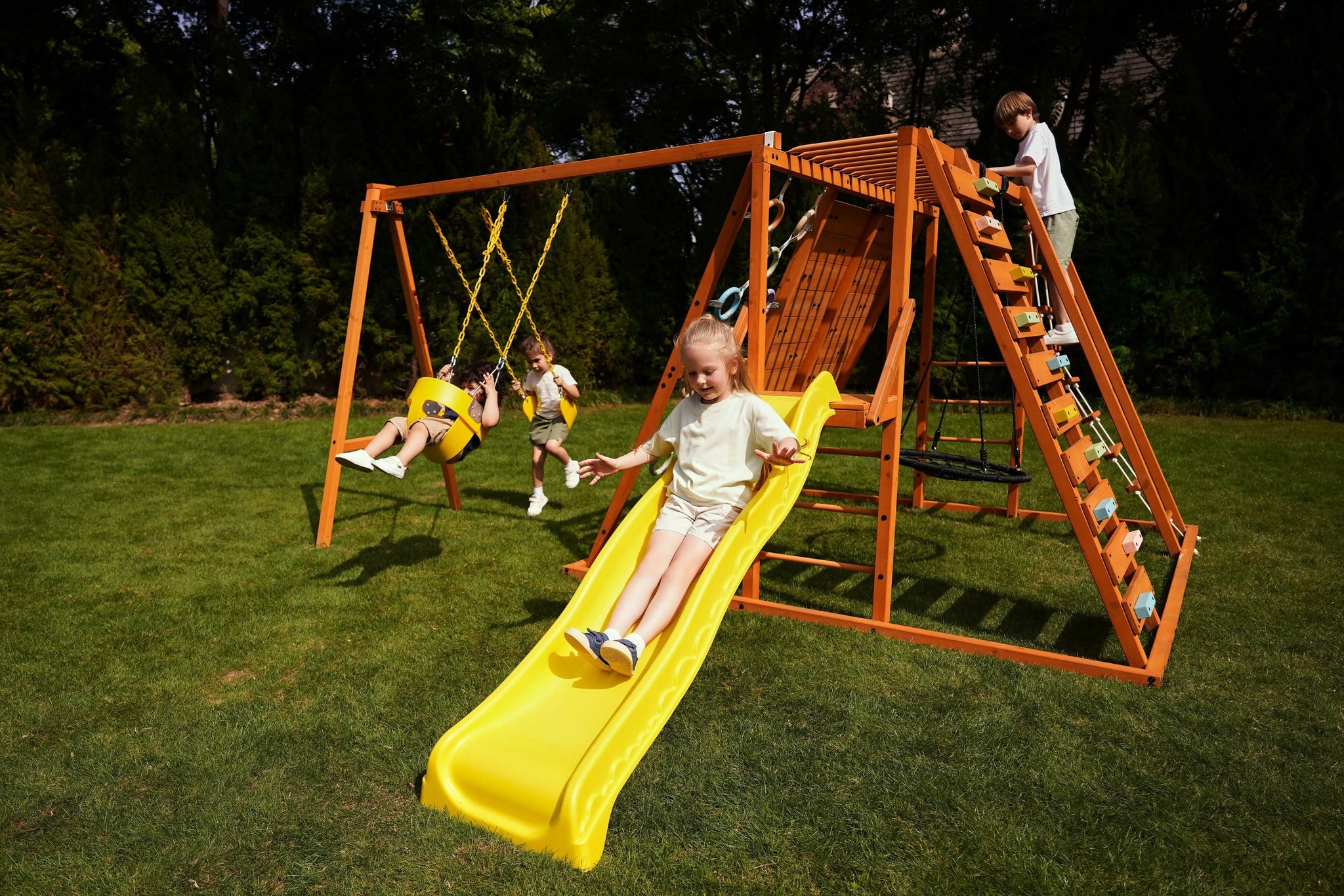 Three Little Tots Sycamore Outdoor Sensory Swing Set and Jungle Gym, additional product photo