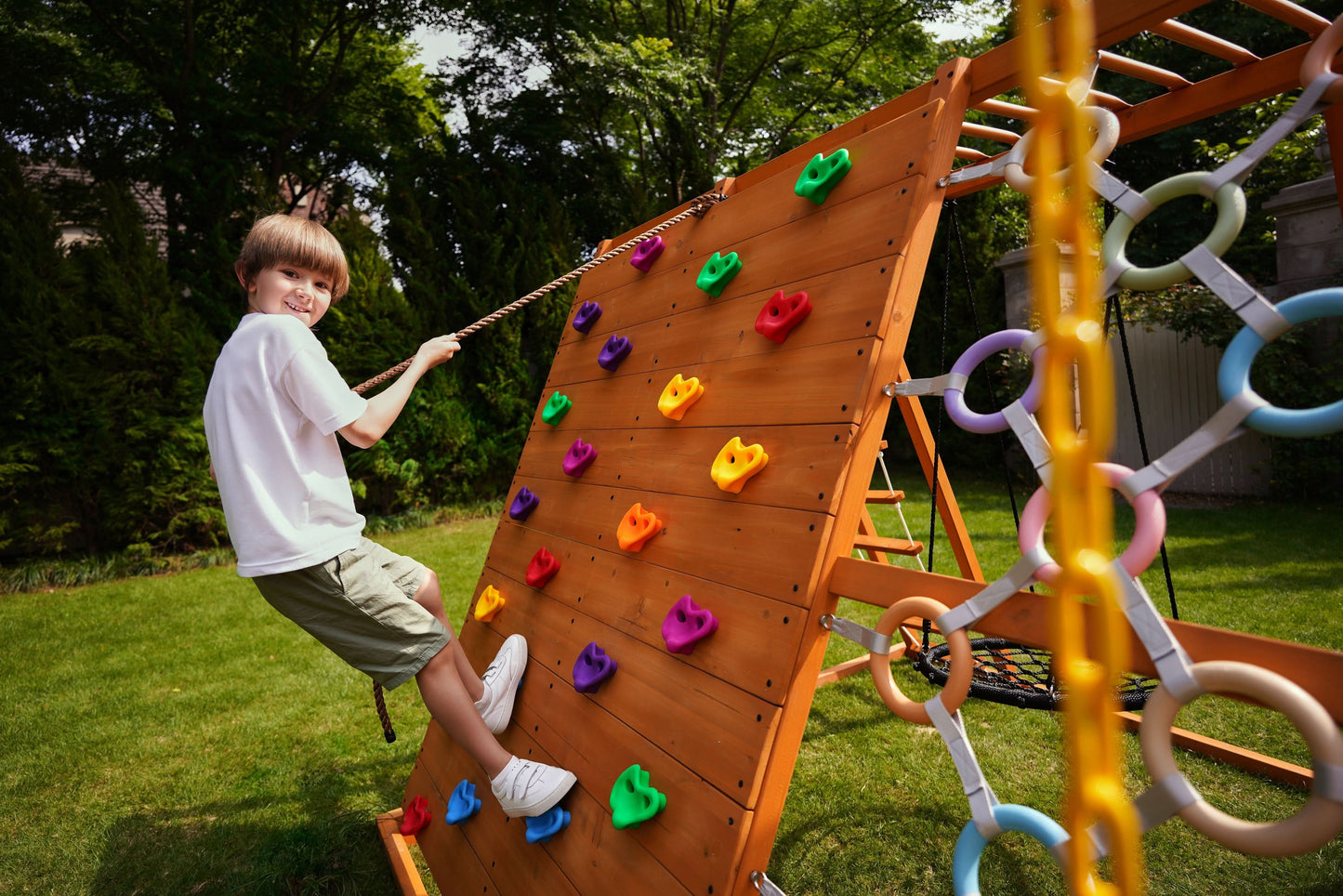 Three Little Tots Sycamore Outdoor Sensory Swing Set and Jungle Gym, additional product photo