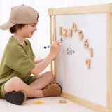 Three Little Tots Wooden Baby Playpen with Mirror and Whiteboard Panel Foldable 63 x 63 Montessori S, alternate angle