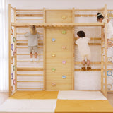 Three Little Tots Monkey Bar Attachment For 95 Inch Modular Walnut Swedish Ladder, another angle