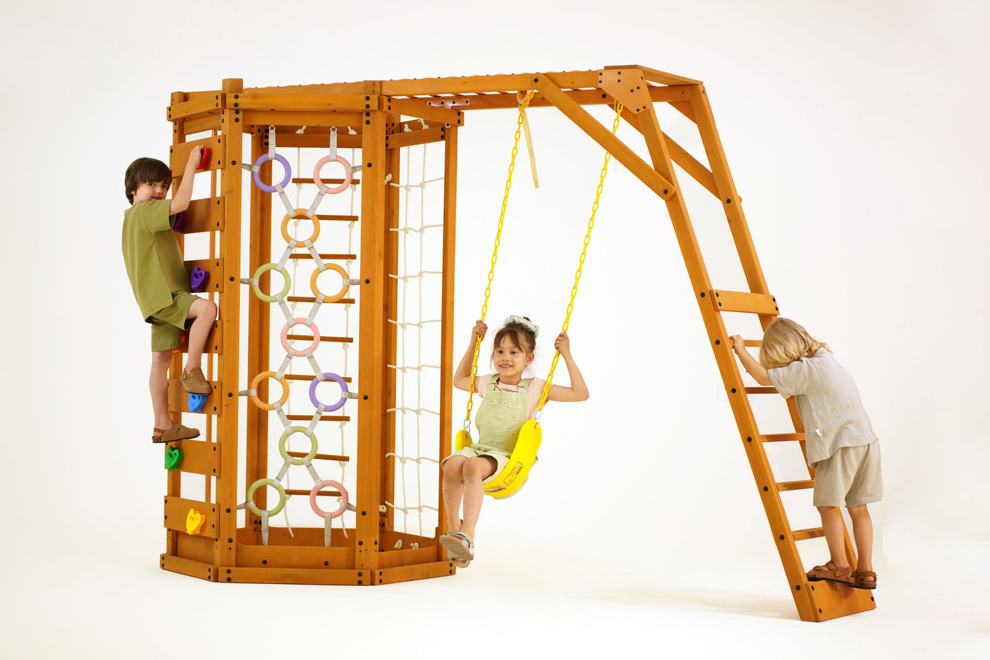 Three Little Tots Hawthorn Octagon Outdoor Jungle Gym, alternate angle