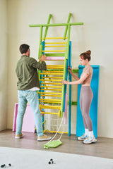 Three Little Tots Grove Foldable Jungle Gym - Wall Mounted - Rainbow, additional view