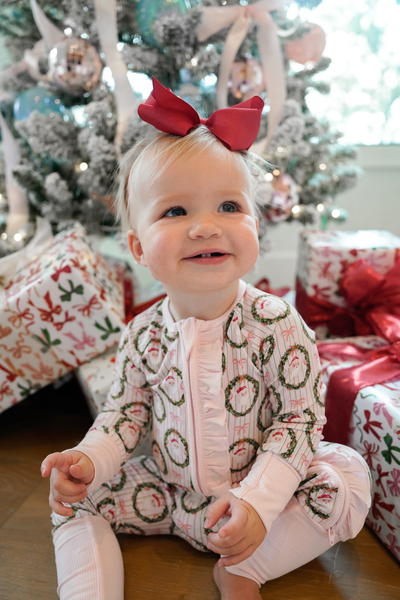 Pink Santa - Ribbed Bamboo Sleeper