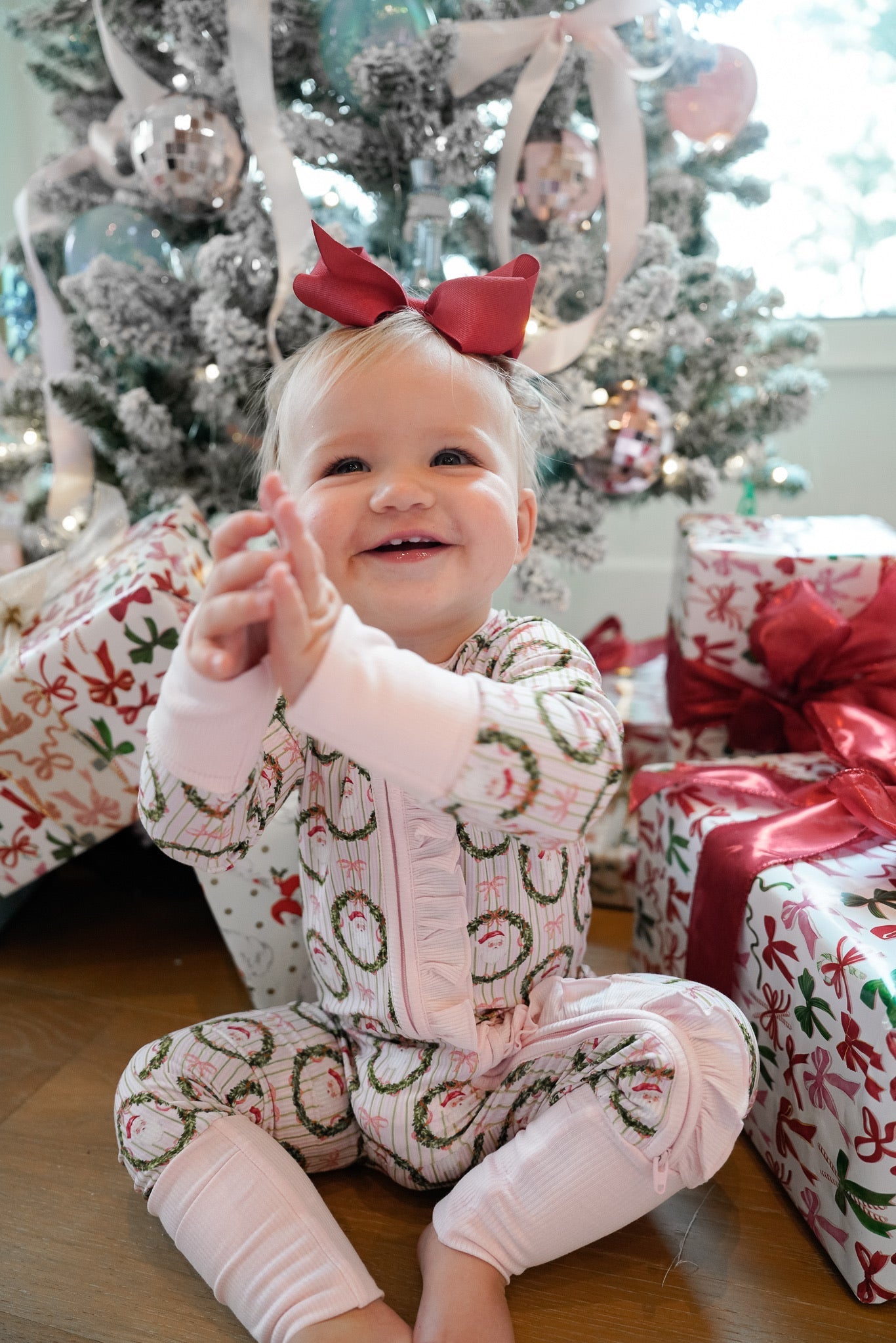 Pink Santa - Ribbed Bamboo Sleeper