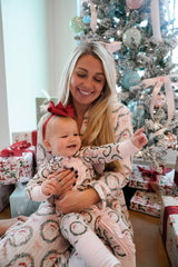 Pink Santa - Ribbed Long Pajama Set