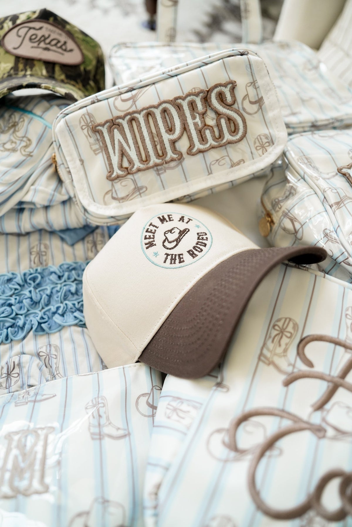 Three Little Tots Wipes Pouch - Western Blues Clear Coat Bag, fourth additional photo