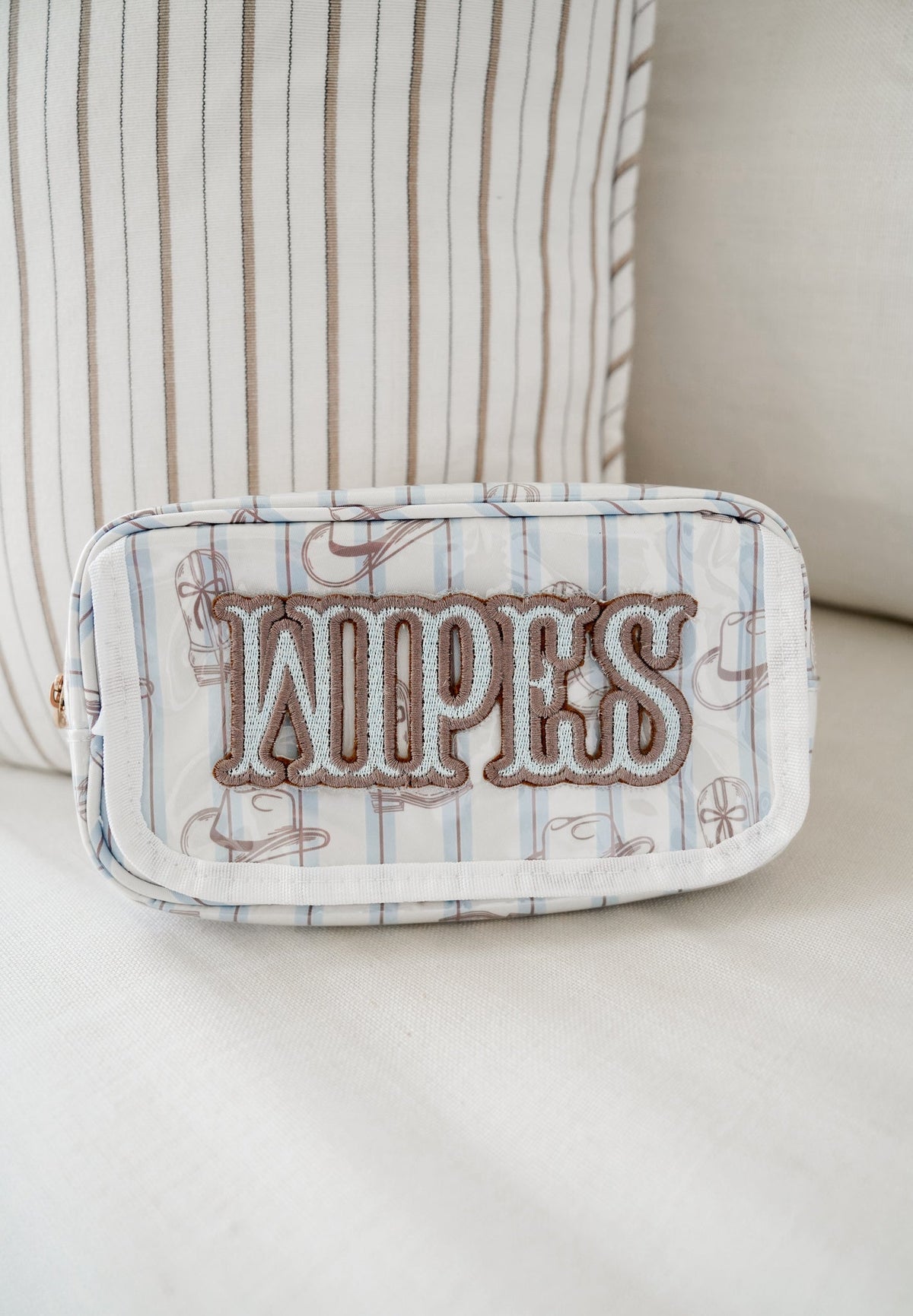 Three Little Tots Wipes Pouch - Western Blues Clear Coat Bag, supplementary photo