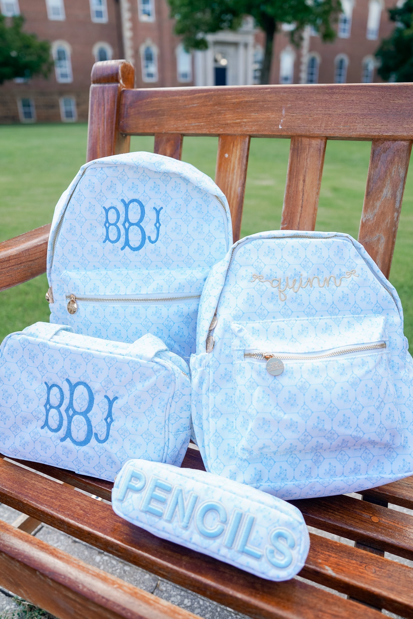 Blue Toile Backpack