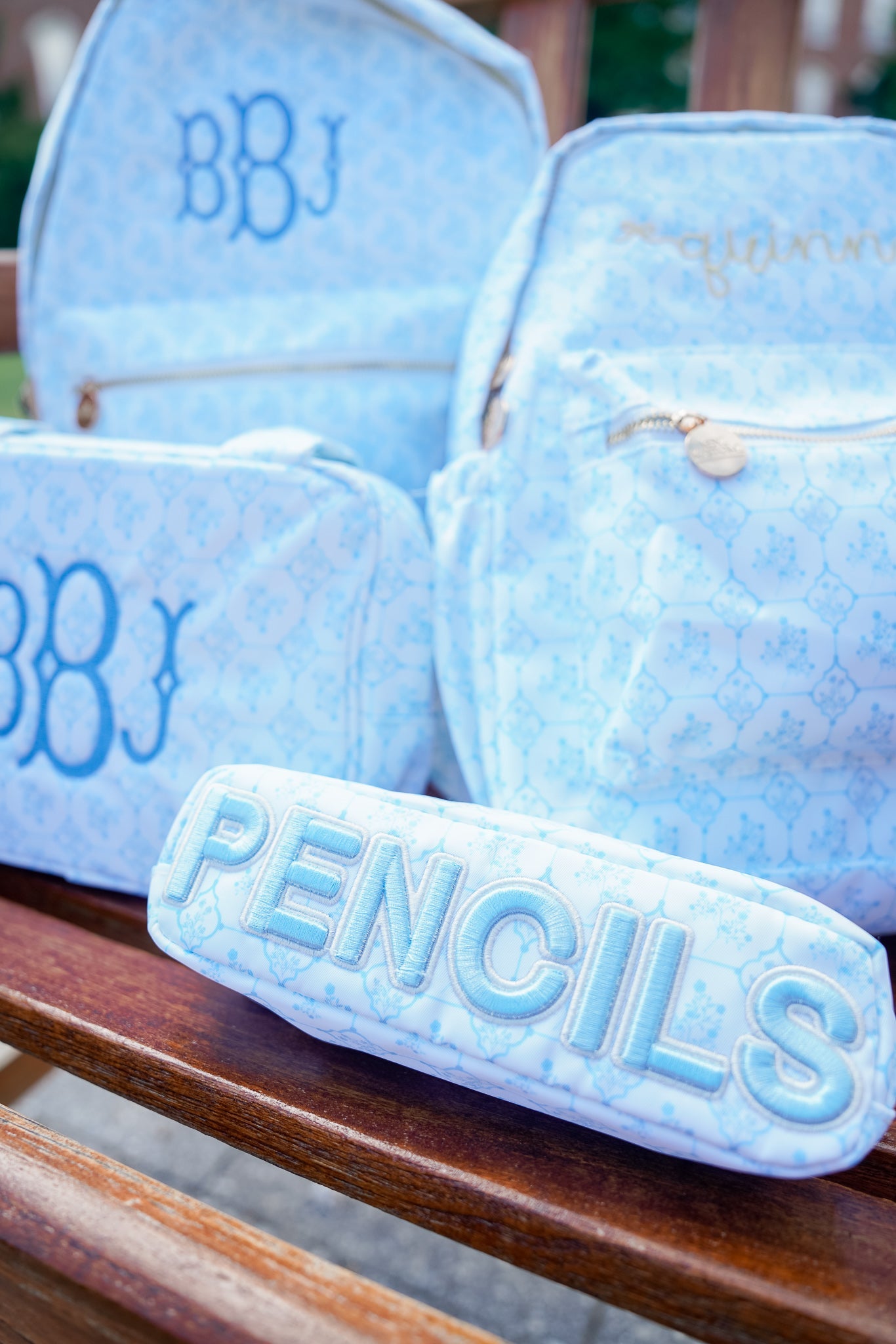 Blue Toile Backpack