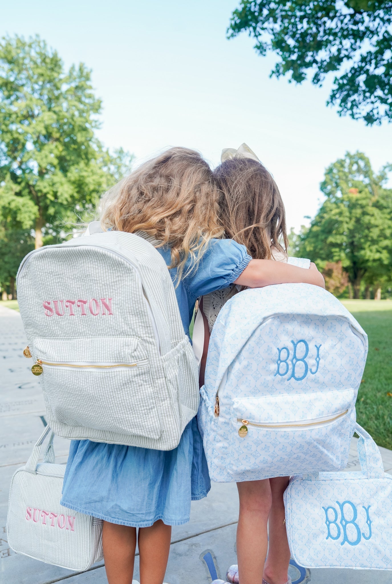 Blue Toile Backpack