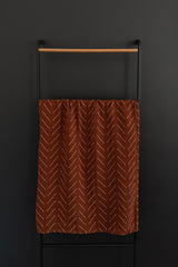 Rust Mudcloth Muslin Swaddle Blanket