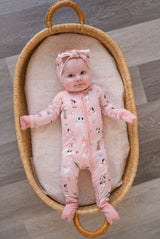 Puppy Egg Hunt (Convertible Zip Footies) - Pink