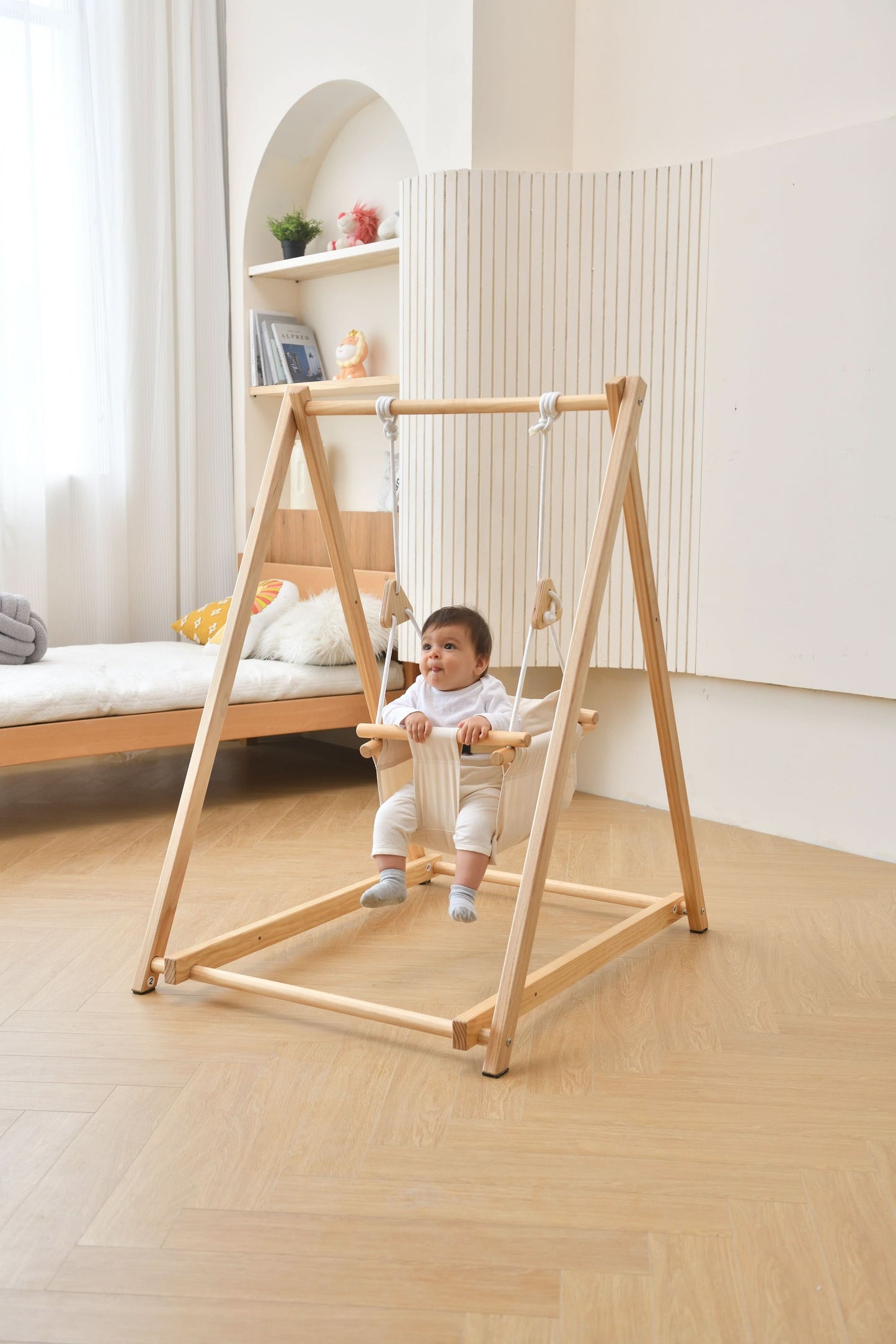Three Little Tots Spruce Foldable Baby Swing - Blue Wave, sixth additional photo