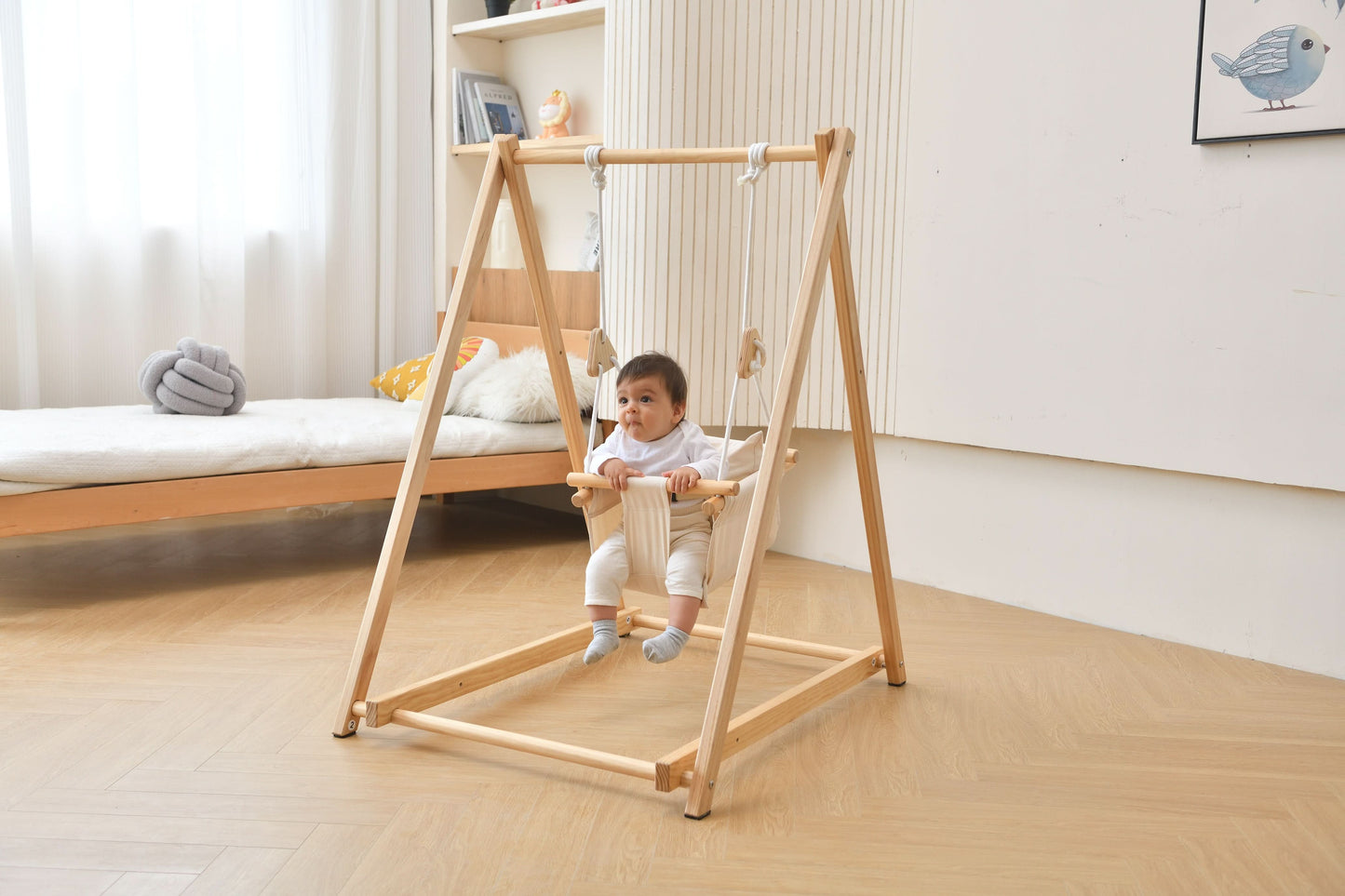 Three Little Tots Spruce Foldable Baby Swing - Blue Wave, ninth additional photo