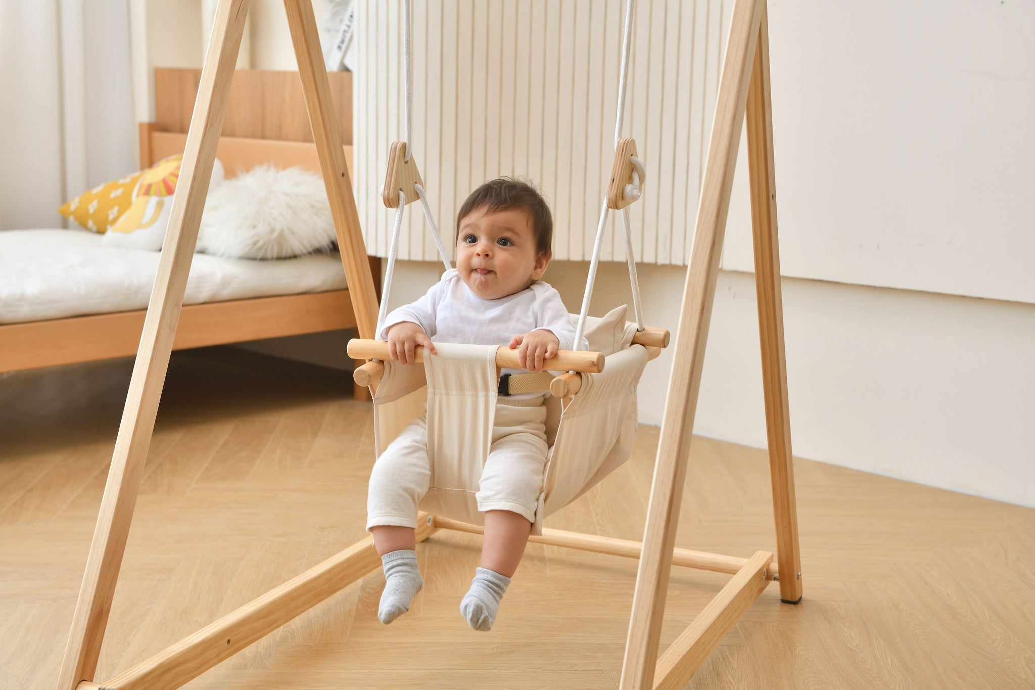 Three Little Tots Spruce Foldable Baby Swing - Blue Wave, seventh additional photo