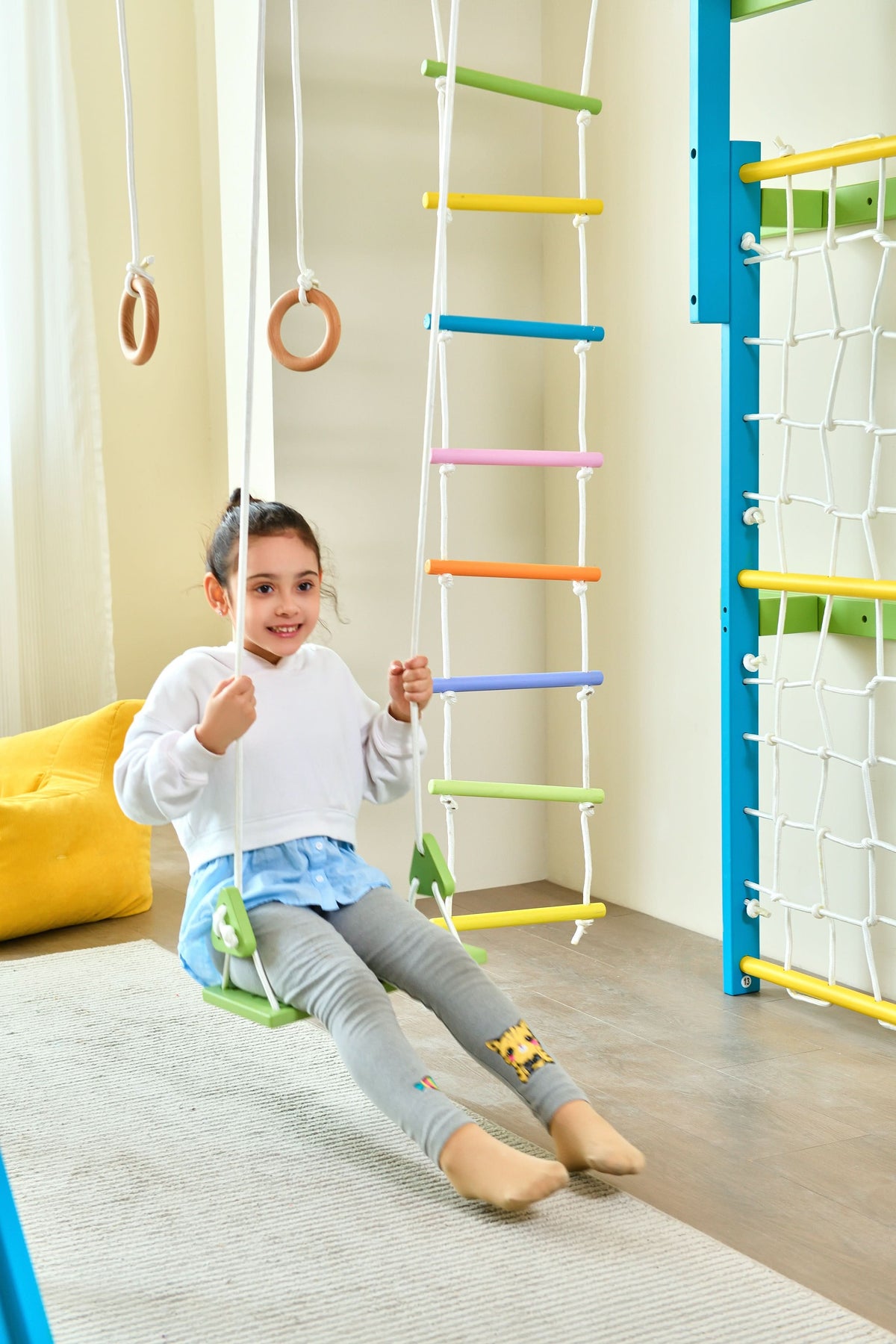 Three Little Tots Grove Foldable Jungle Gym - Wall Mounted - Rainbow, additional product photo